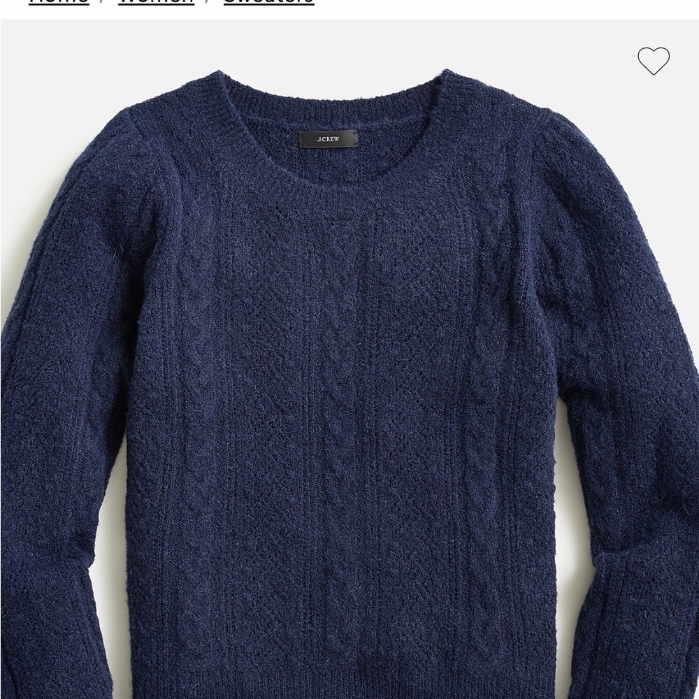 J. Crew Women's Deep Blue Cable Knit Sweater